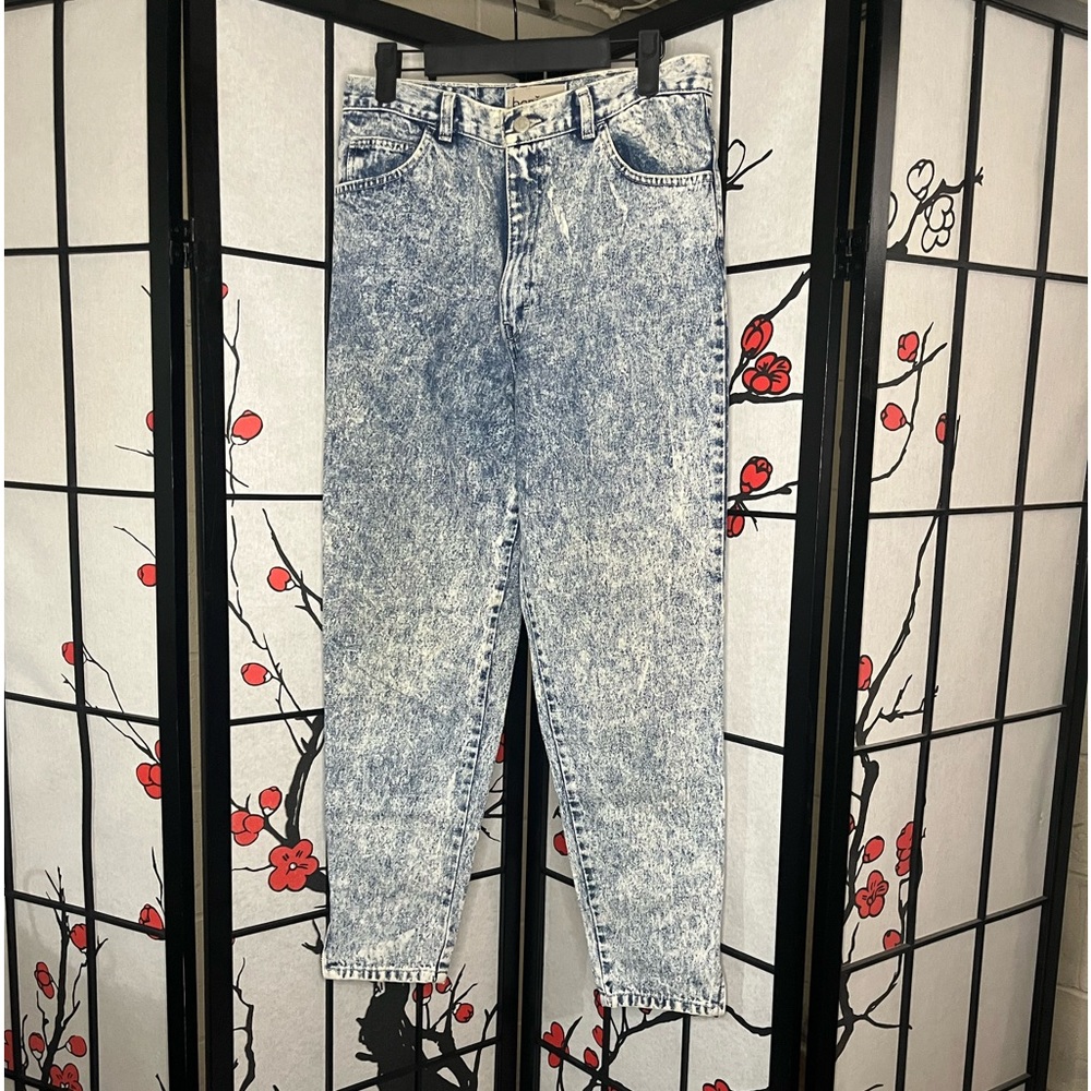 COPY - Vintage “Bonjour” Acid Wash Jeans